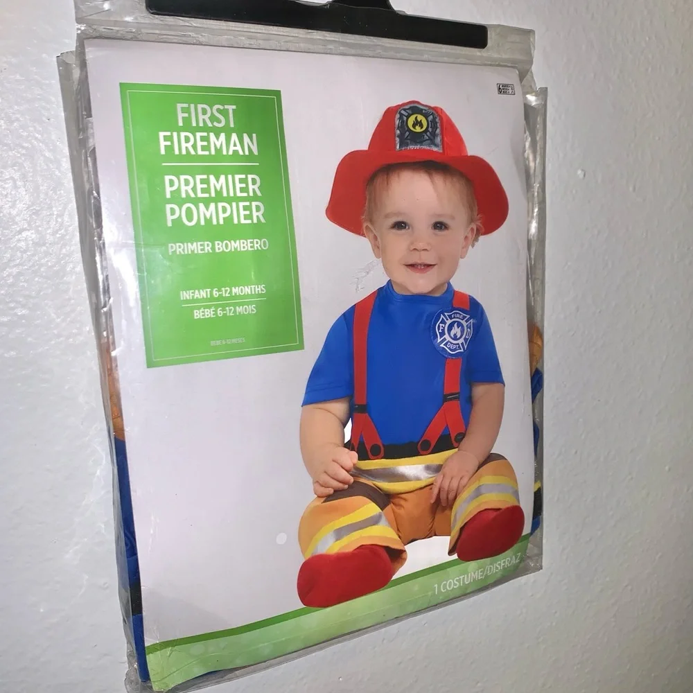 INFANT BABY BOY FIRST FIREMAN HALLOWEEN COSTUME SIZE 6-12 MONTHS